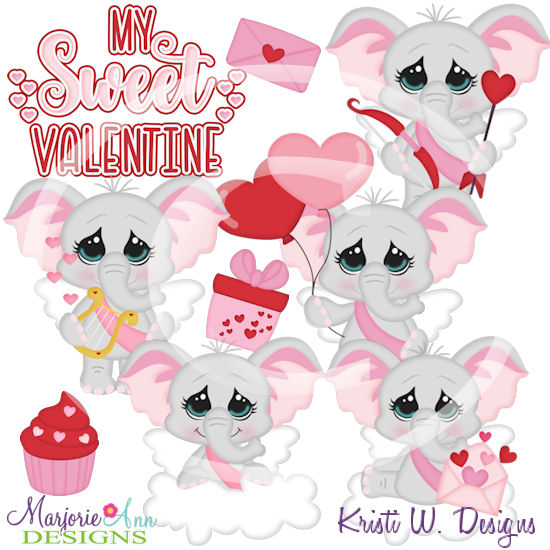 Sweet Cupids-Elephants SVG Cutting Files/Paper Piecing +Clipart - Click Image to Close